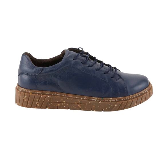 NEW Spring Step Tennis Shoes Women 40 Nokanor Lace Up Leather Navy Blue Casual - Picture 1 of 11